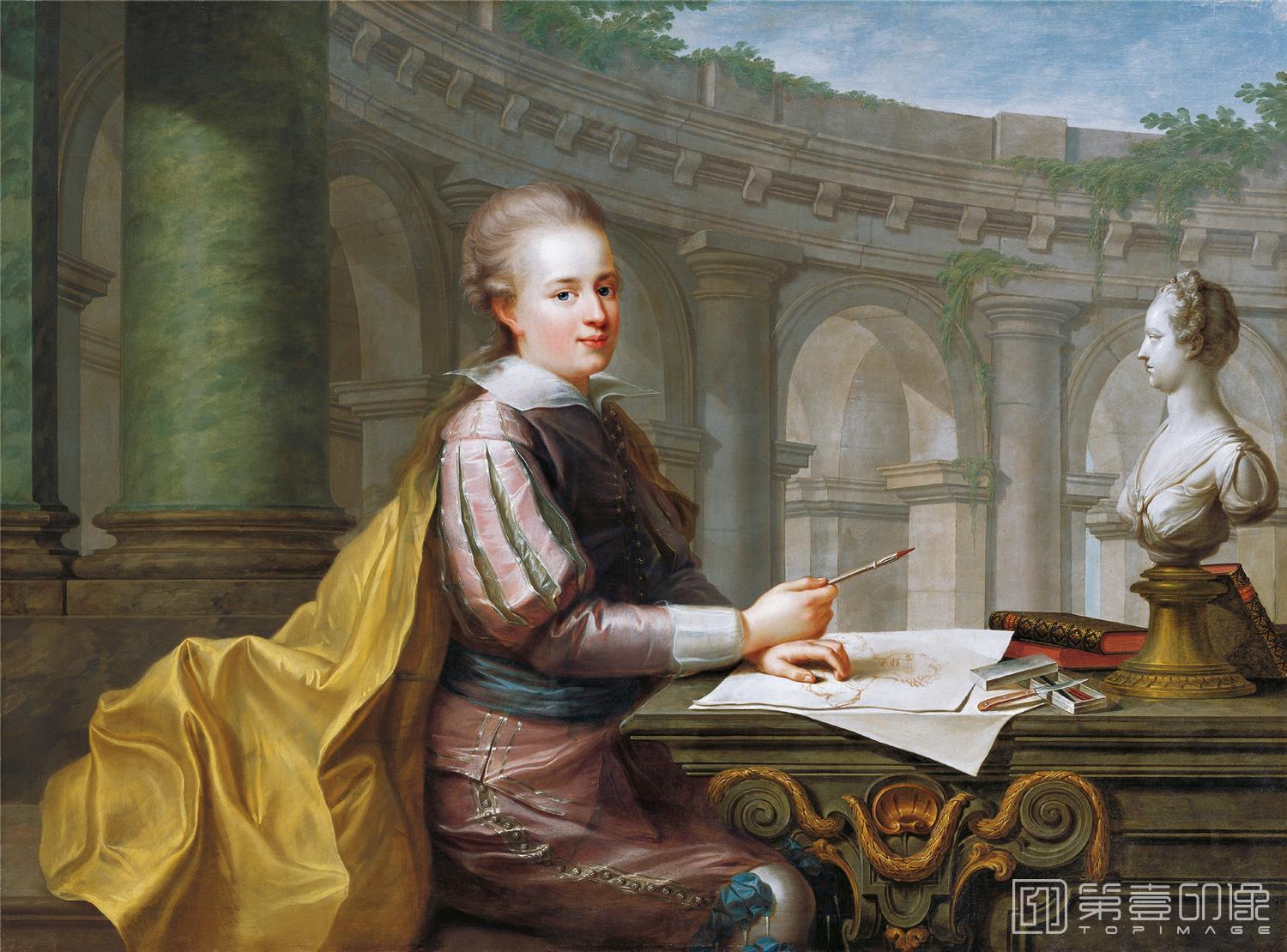 油画-列支敦士登皇家美术馆-Friedrich OelenhainzPortrait of the Future Prince Johann I von Liechtenstein -165